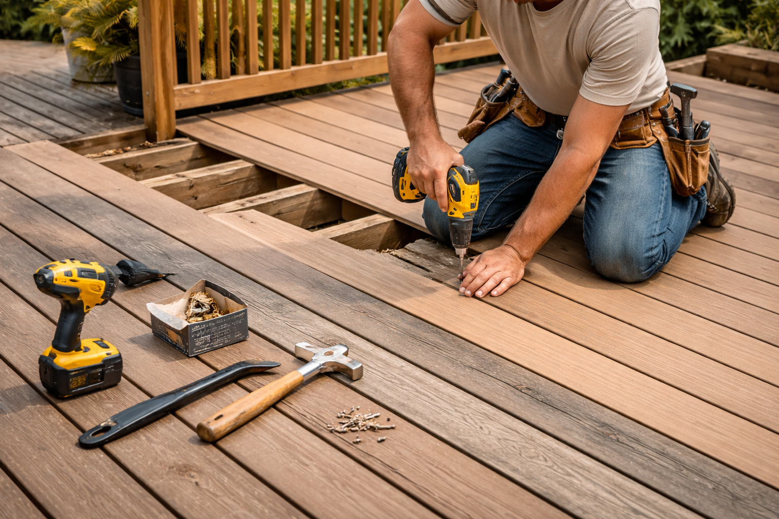Exterior deck repair